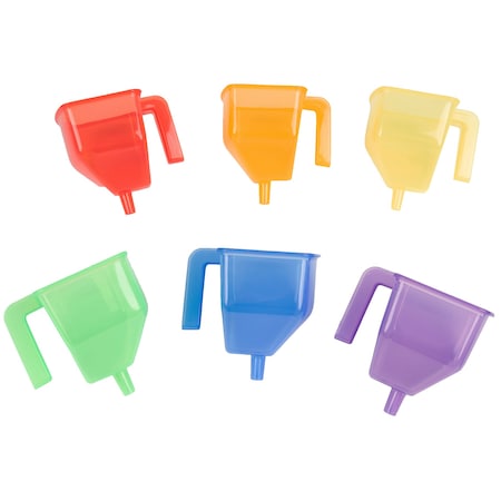Tickit Translucent Funnels, Assorted Colors, 6PK 73113